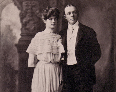 Donate your documents, emphemera, or items, for our archives. Photo is Jesse and Lucy Evan wedding photo.